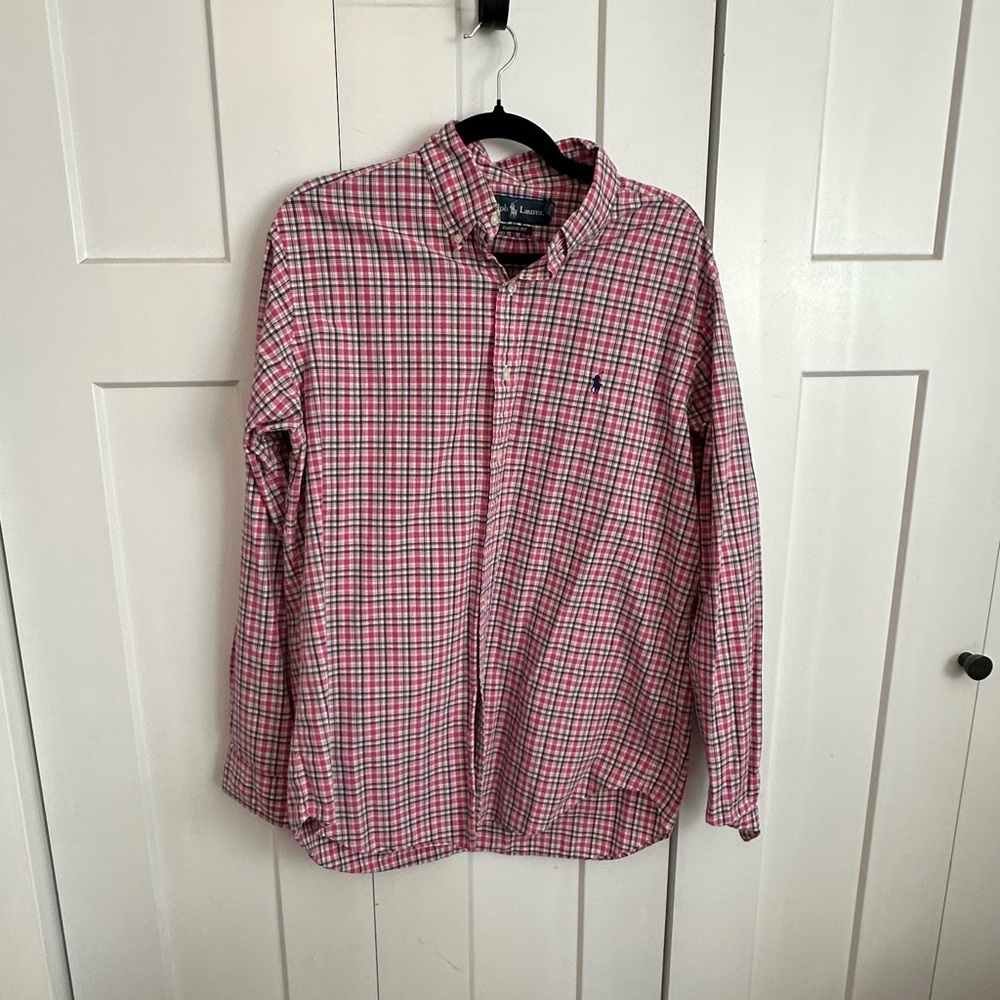 Ralph Lauren Pink and White Checkered Shirt